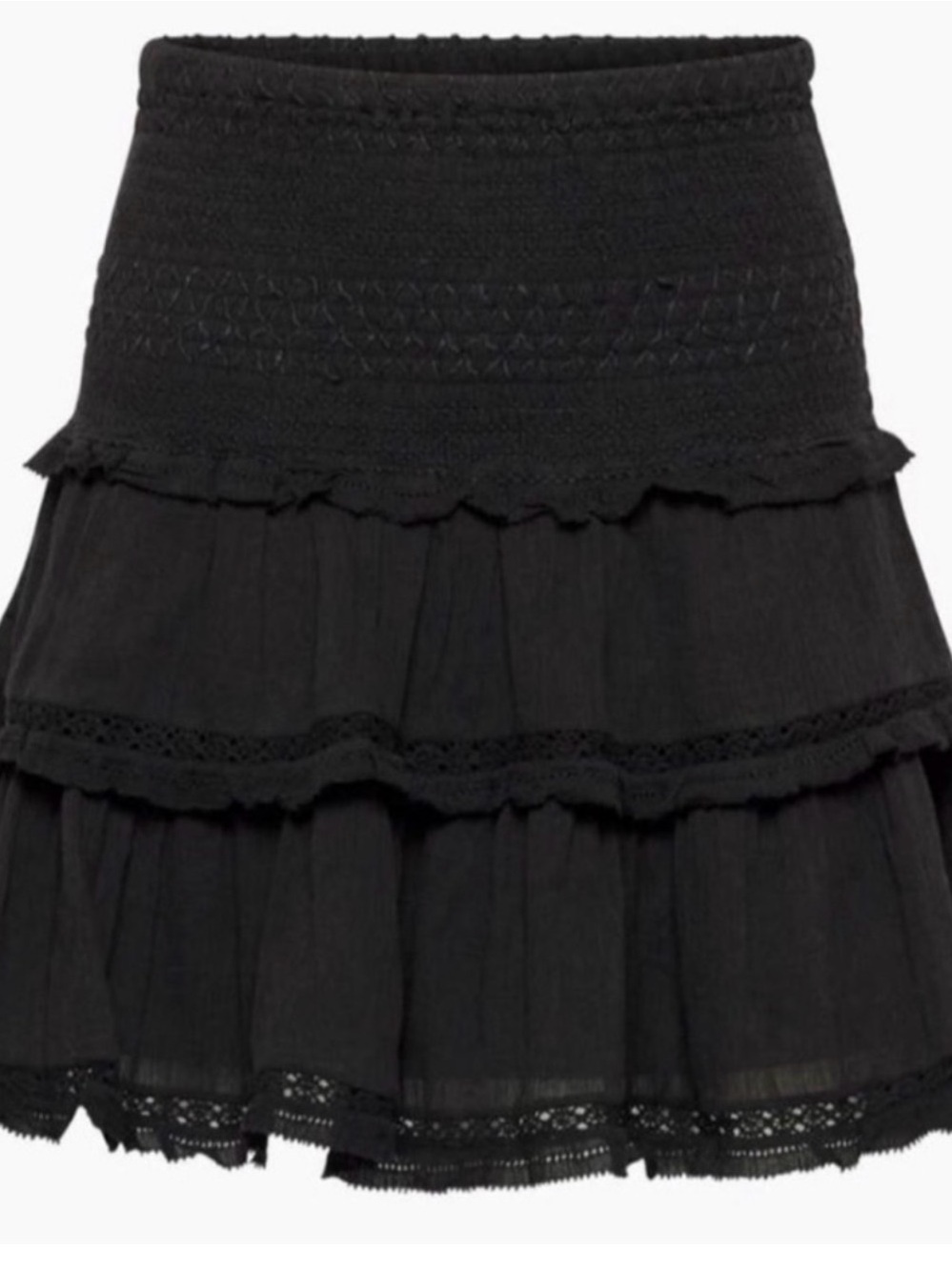 Aritzia Sunday Best Paloma Black Tiered Mini Skirt Size M